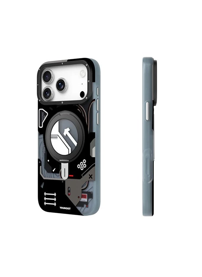 YOUNG KIT Youngkit StarShip Series Magnetic Rotating Stand Model For iPhone 17 Pro - Dark Edge - Image 3